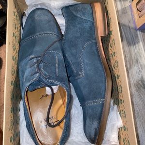 Blue Suede CLARKS Oxfords